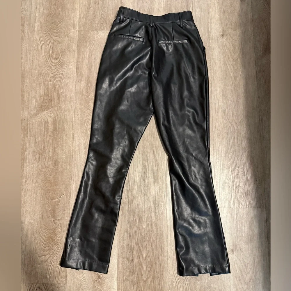 Abercrombie and Fitch ultra high-rise, skinny faux, black leather pants - Picture 3 of 5